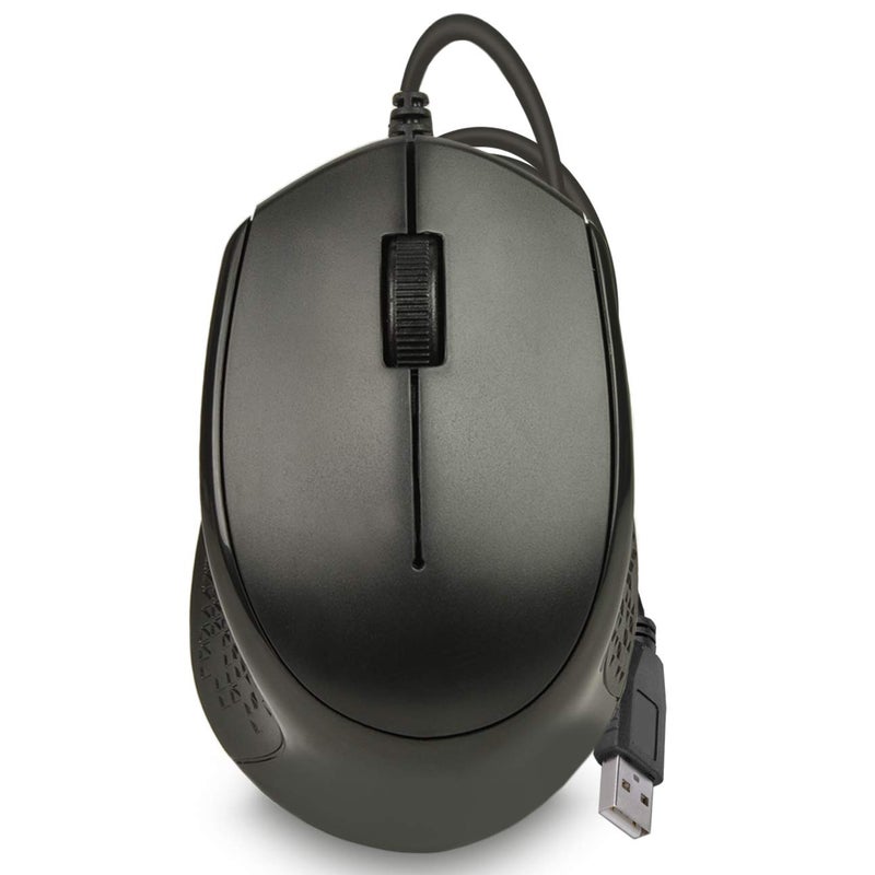 iMicro - 205U Black - Wired USB Optical Mouse - 1200 DPI - Three Buttons Left/Right and Scroll Key - Office Use (MO-205U) - Image 1